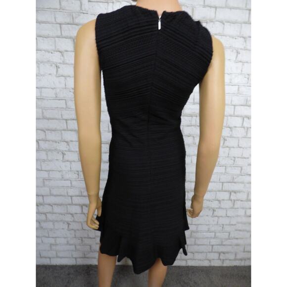 $395 Rebecca Taylor Vneck Fit & Flare Flounce Hem Little Black Dress 2 NEW - Picture 13 of 16
